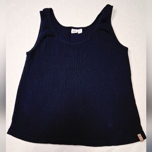tentree Ribbed Women's Navy Tank Top